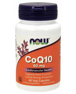 Now Foods CoQ10 60 mg, 60 kaps., koenzym Q10 dla zdrowia układu krążenia i skóry, cena, opinie, właściwości