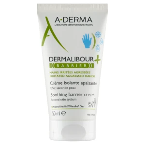 A-DERMA Dermalibour Barrier, łagodzący krem izolujący do skóry rąk, 50 ml
