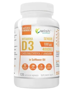 Wish Witamina D3 Senior 4000 IU 100 µg 120 kapsułek miękkich