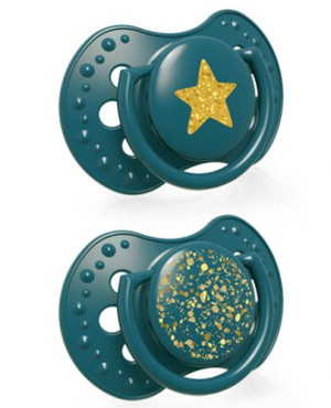 Lovi Smoczek silikonowy dynamiczny 3-6m Stardust green 22/893, 2 sztuki