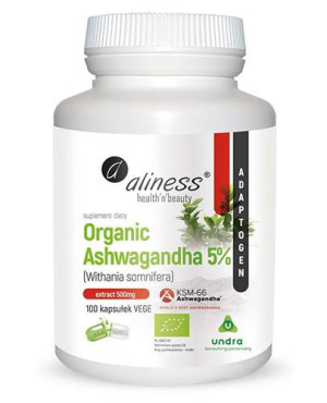 Aliness Organic Ashwagandha 5%, kapsułki, 100 sztuk