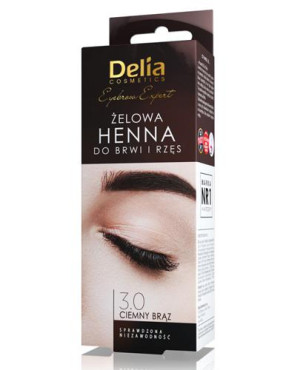 Delia Żelowa henna do brwi i rzęs ciemny brąz 3.0, 15 ml