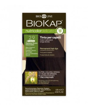 Biokap Nutricolor Delicato Rapid Farba do włosów 2.9 Ciemny Czekoladowy Kasztan - 135 ml