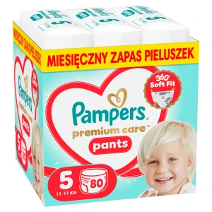 Pampers Premium Care Pieluchomajtki rozmiar 5, 11 kg-17 kg, 80 sztuk