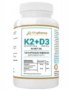 Altopharma Witamina K2 + D3, kapsułki, 120 sztuk