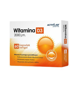 Activlab Pharm, Witamina D3 2000 j.m, kapsułki, 60 sztuk