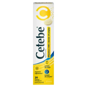 Cetebe Witamina C 1000 + Acerola + B-Complex, 20 tabletek musujących