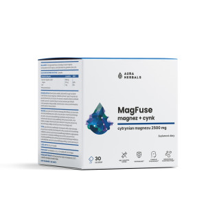 Aura Herbals MagFuse Magnez + Cynk, saszetki, 30 sztuk