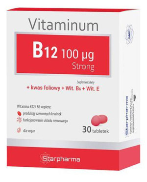 Starpharma Vitaminum B12 Strong - 30 tabl. - cena, opinie, właściwości