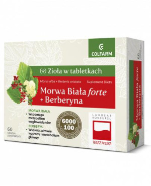 Colfarm, Morwa Biała forte + Berberyna, tabletki, 60 sztuk