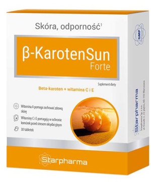 B-KAROTEN SUN FORTE - 30 tabl. - cena, dawkowanie