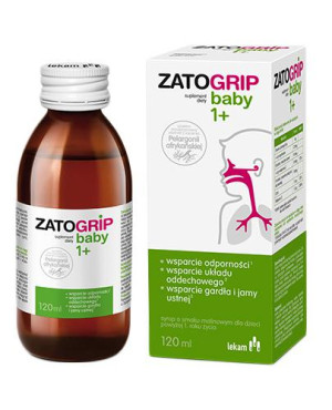 Zatogrip baby 1+, syrop, smak malinowy, 120 ml