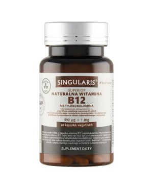 SINGULARIS SUPERIOR Naturalna witamina B12 Metylokobalamina 990 µg + Bioperine, 60 kapsułek