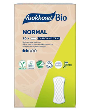 Vuokkoset, BIO, Wkładki Higieniczne z bawełny organicznej Normal, 26 sztuk
