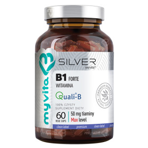 MyVita Silver Pure 100 % Witamina B1 Forte 50 mg, 60 kaps., cena, wskazania, właściwości