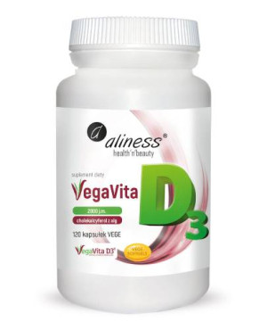 Aliness VegaVita D3 2000 j.m. kapsułki, 120 sztuk
