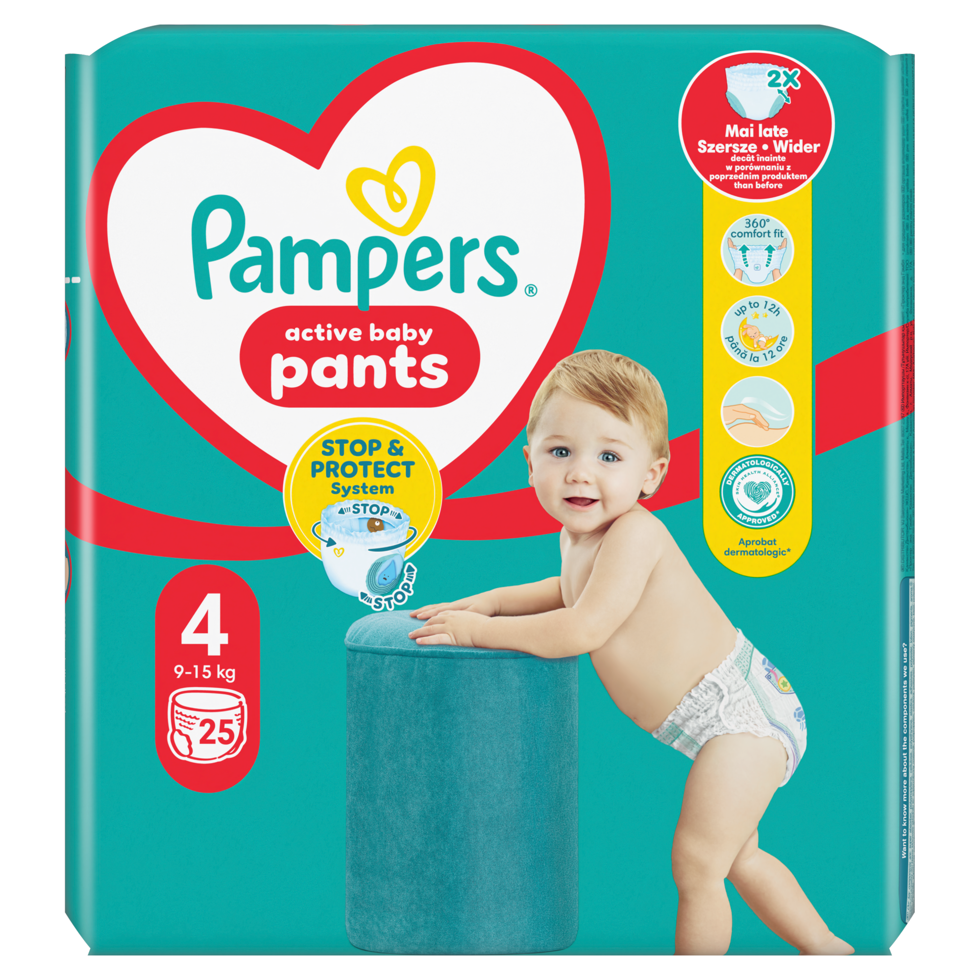 Pampers Pants Pieluchomajtki rozmiar 4, 9-15 kg, 25 sztuk