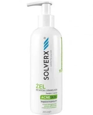 Solverx Acne Skin żel do mycia i demakijażu twarzy i oczu na trądzik pospolity 200 ml