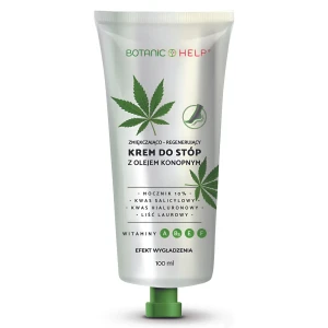 BotanicHelp Zmiękczająco-regenerujący krem do stóp z olejem konopnym, 100 ml