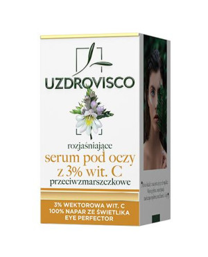 Uzdrovisco Rozjaśniające serum pod oczy z 3% witaminą C przeciwzmarszczkowe, 15 ml