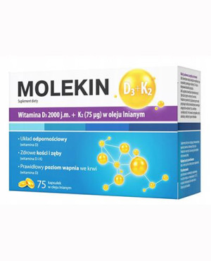 Molekin D3 + K2, 75 kaps.