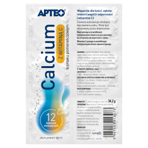 APTEO CALCIUM Z witaminą C o smaku pomarańczowym - 12 tabl. mus.
