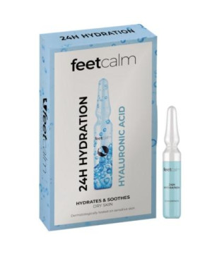 Feetcalm, Ampułki nawilżające do stóp z kwasem hialuronowym, 7 x 2 ml