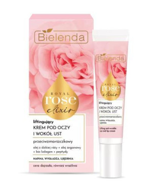BIELENDA ROYAL ROSE ELIXIR Przeciwzmarszczkowy krem liftingujący pod oczy i wokół ust, 15 ml