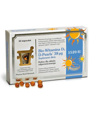 Pharma Nord Denmark Bio-Witamina D3 D-Pearls 1520 IU, kapsułki, 80 sztuk