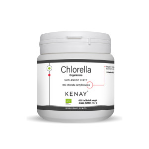 Kenay, Chlorella Organiczna, tabletki, 600 sztuk