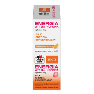 Doppelherz shots ENERGIA Wit. B12 + kofeina, ampułki, 10 sztuk
