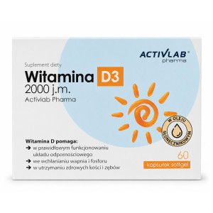 Activlab Pharma, Witamina D3 2000 j.m., kapsułki, 60 sztuk