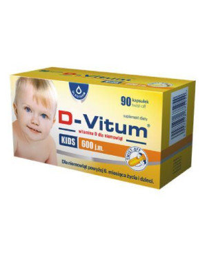 D-Vitum Kids 600 j.m., kapsułki twist-off, 90 sztuk