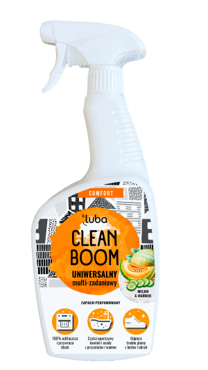 Luba Comfort Clean Boom, Uniwersalny, płyn do czyszczenia, Melon i Ogórek, 600 ml