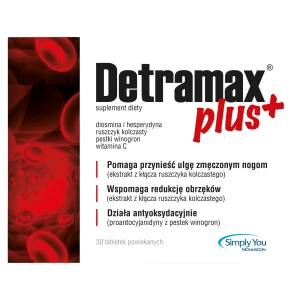 DETRAMAX PLUS - 30 tabl. Wsparcie dla krążenia żylnego.