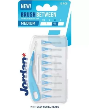 Jordan Brush Between szczoteczki do czyszczenia przestrzeni międzyzębowych Medium 10 sztuk