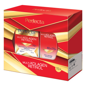 Perfecta Zestaw Multikolagen Retinol, Krem 70+, 50 ml+krem pod oczy, 15 ml