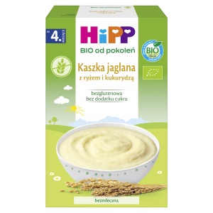 HiPP BIO od pokoleń, Kaszka jaglana z ryżem i kukurydzą po 4. m-cu, 200 g, cena, opinie, wskazania