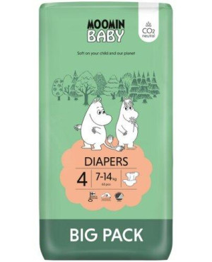 MOOMIN BABY Pieluszki ekologiczne 4 (7-14 kg), 63 sztuki