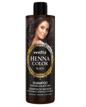 VENITA Henna Color Szampon Black do włosów w odcieniach ciemnych i czarnych, 300 ml