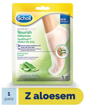Scholl Odżywcza maska do stóp z aloesem, 1 para