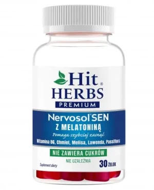 Herbapol, Hit Herbs Premium Nervosol Sen z melatoniną, żelki, 30 sztuk