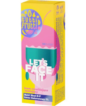 Tutti Frutti Let's Face It krem nawilżająco-matujący z kwasem hialuronowym 1% + Nutri Shot E+F, 50 ml
