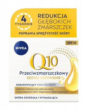 Nivea Q10 Power Krem przeciwzmarszczkowy + ekstra odżywienie na dzień SPF 15, 50 ml