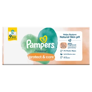 Pampers Harmonie Protect&Care Chusteczki nawilżane dla dzieci, 9 x 44 sztuki