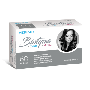 MediFar, Biotyna+Cynk+Magnez, tabletki, 60 sztuk
