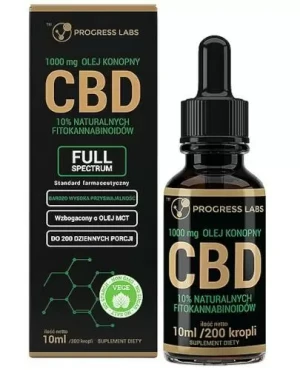 Progress Labs Olej konopny CBD 10% Full Spectrum + Olej MCT 10 ml