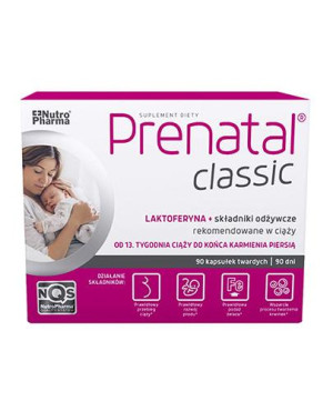 Prenatal Classic, witaminy dla kobiet w ciąży (od 13. tygodnia) i karmiących piersią, kapsułki, 90 sztuk