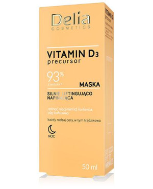 Delia Cosmetics Precursor Vitamin D3 Maska silnie liftingująco napinająca na noc, 50 ml