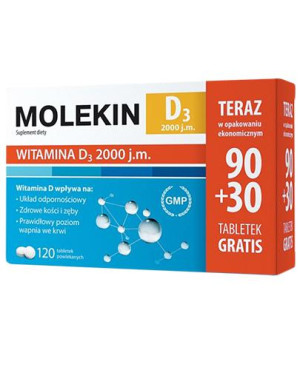 Molekin D3 2000 j.m., tabletki, 120 sztuk